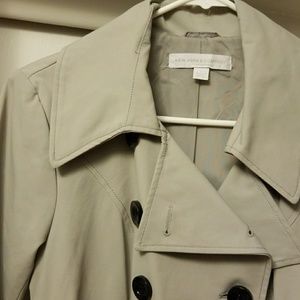 New York & Company Light Gray Trench Coat